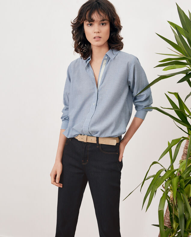 Camisa oversize rayada Stone blue stripes