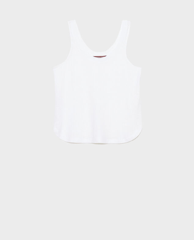 Camiseta de lino sin mangas 00 white