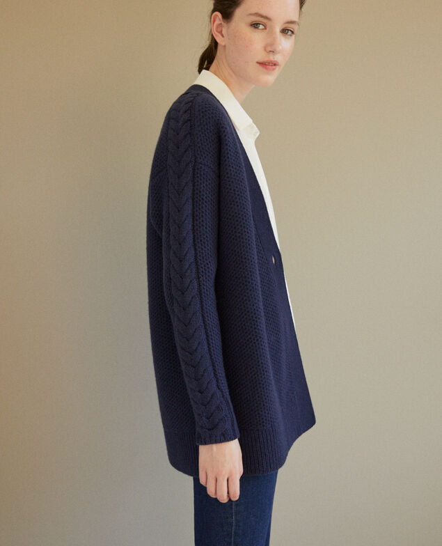 Chaqueta con detalle de trenzas Azul