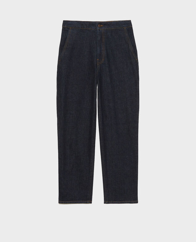 CHINO - Pantalón carrot en denim con talle alto Denim rinse