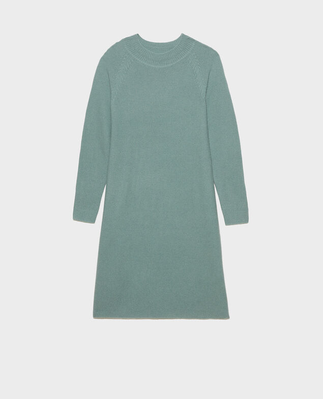 Vestido jersey 3D evasé de cachemir Chinois green