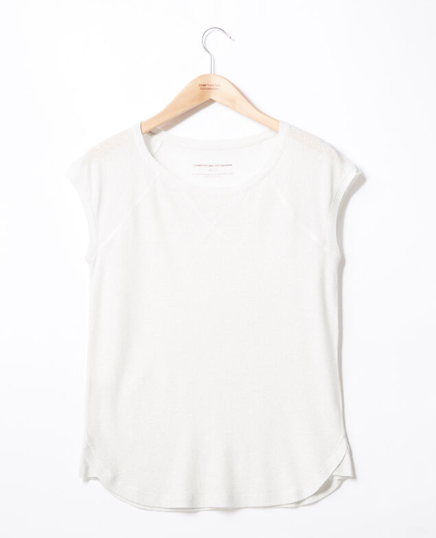 Camiseta irisada con lino Off white