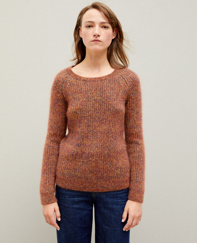 Jersey jaspeado de mohair Golden spice/picante/medieval blue