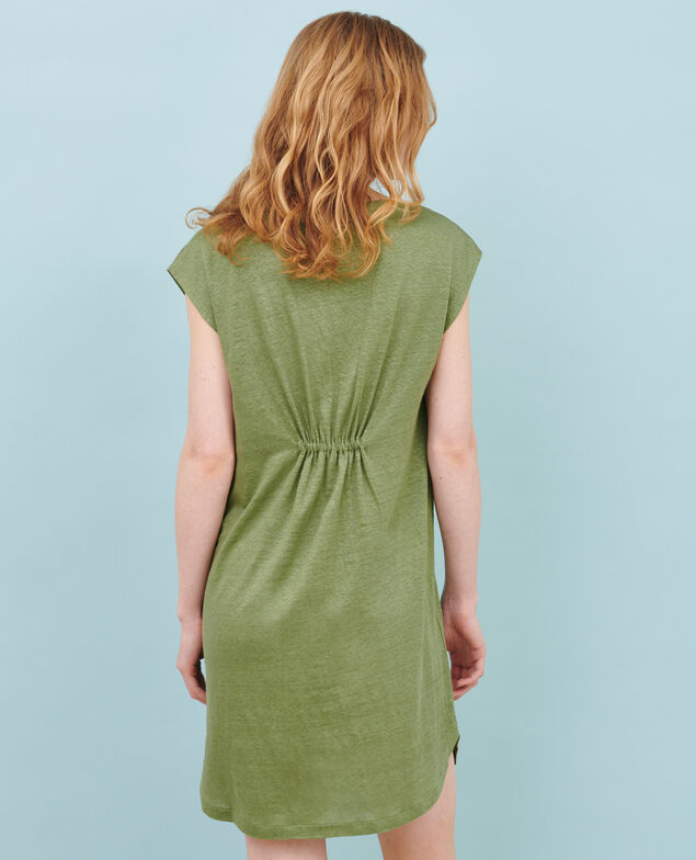 Vestido corto de lino 52 green