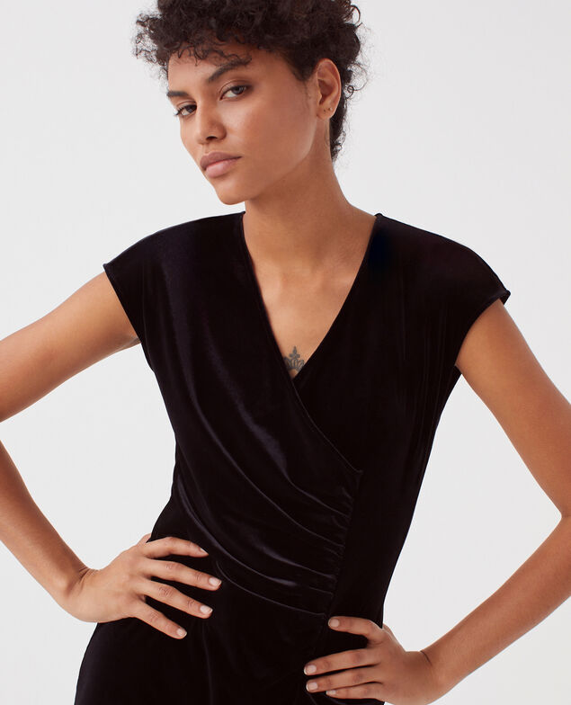 Vestido largo de terciopelo H091 black beauty