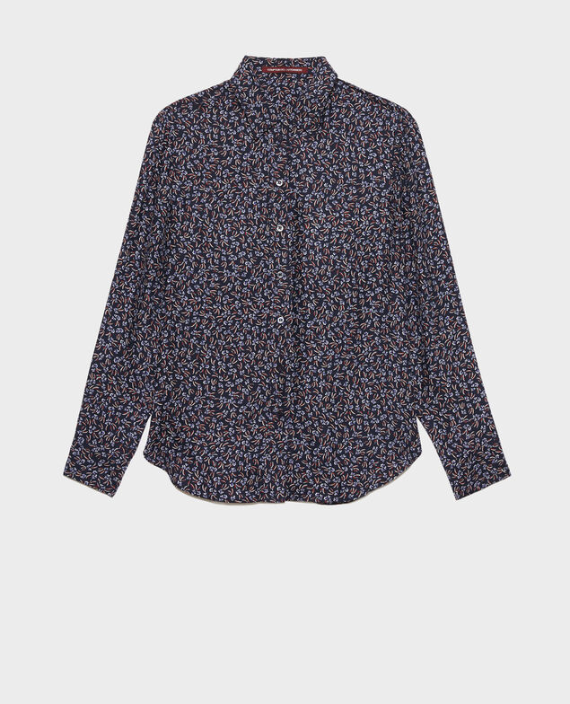 SIBYLLE - Camisa de seda con estampado Clochette navy