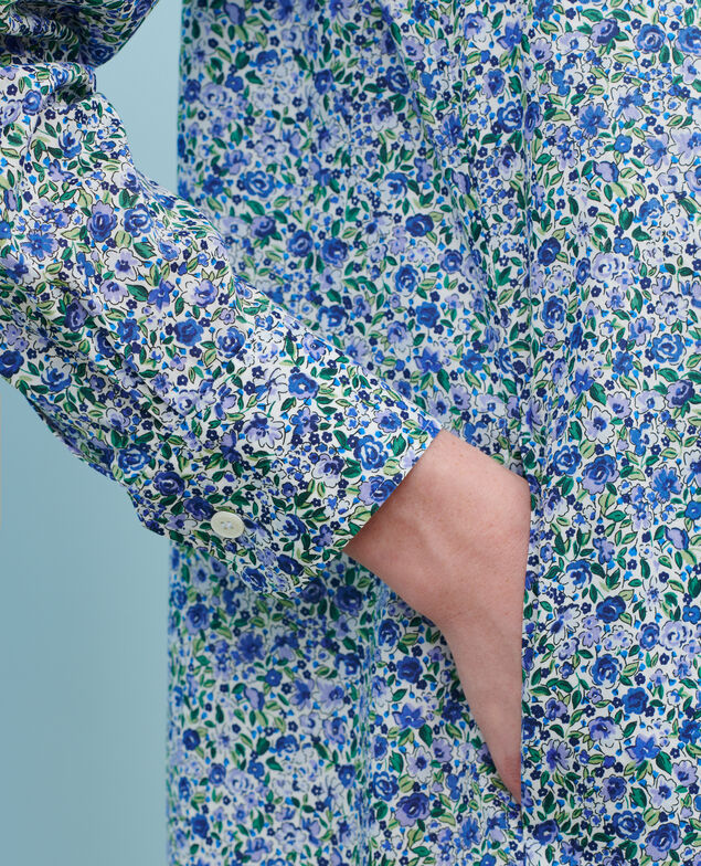 Vestido camisero de algodón 92 print blue