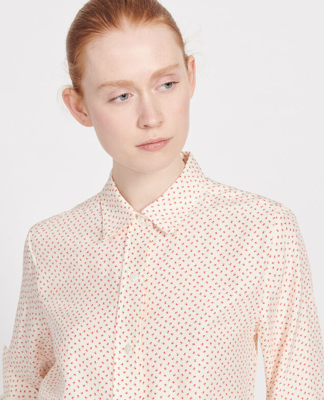 Camisa de lunares de seda Memphis buttercream