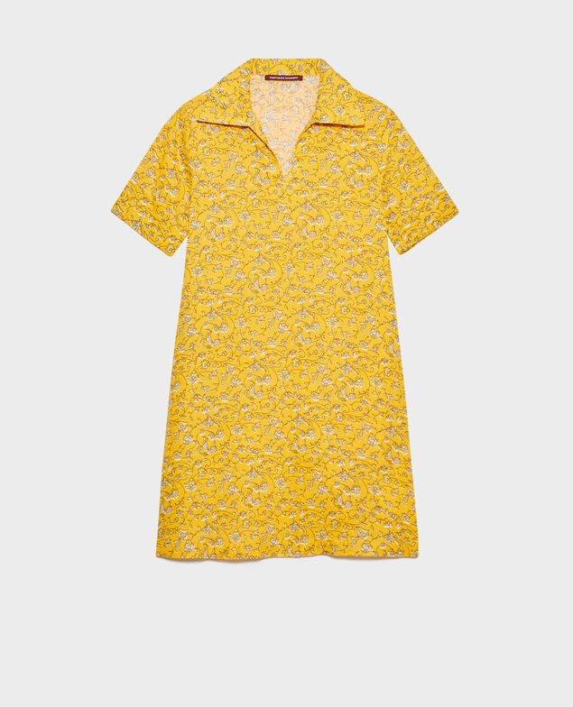 Vestido de lino estilo casaca marinera Indie-small-yellow