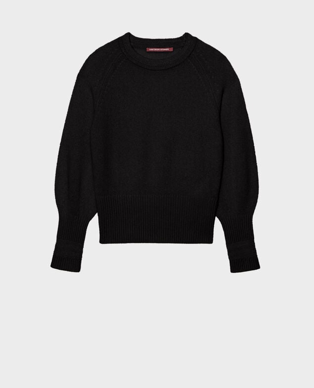 Jersey de cachemir con mangas abullonadas Black beauty