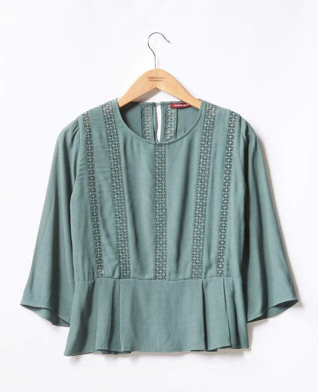 Blusa con péplum y encaje Peppermint