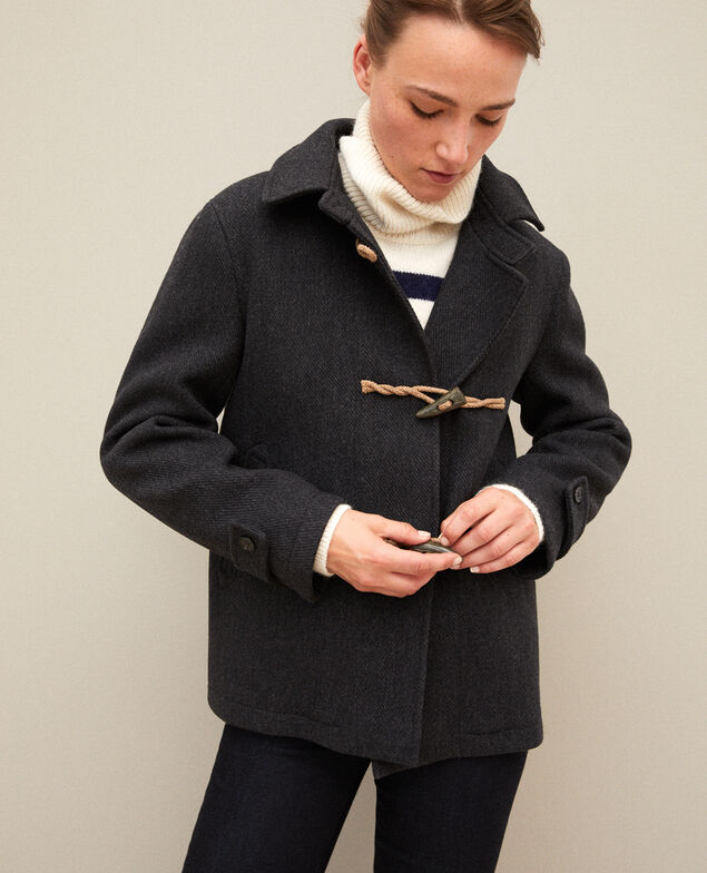 Abrigo corto estilo trenca Dark heather grey
