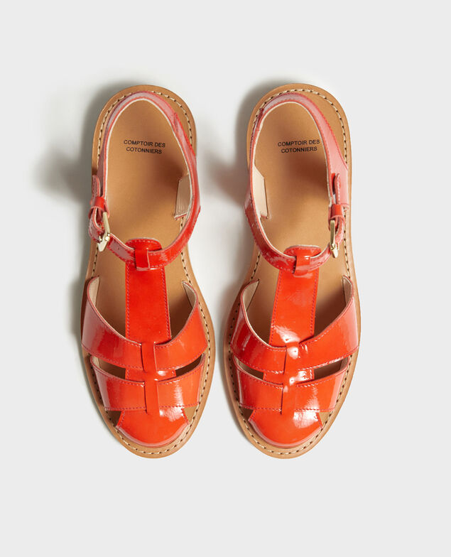 Sandalias de charol Fiery red