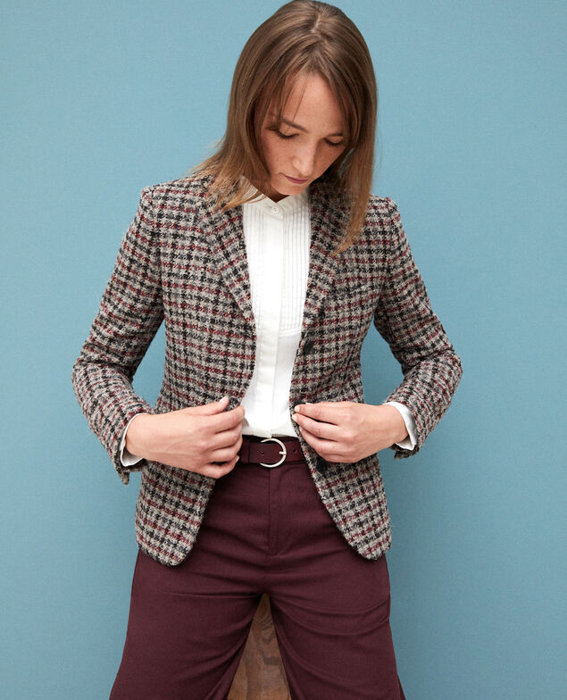 Chaqueta de traje con lana Rojo
