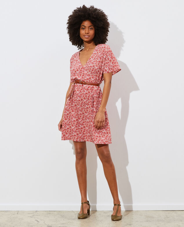 Vestido corto de seda Art deco pink