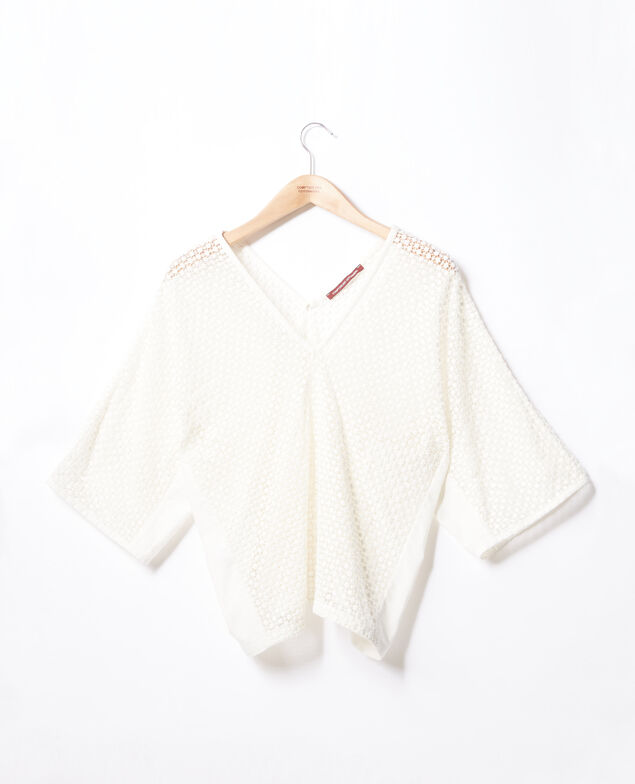Blusa de puntilla con doble tejido Kaolin