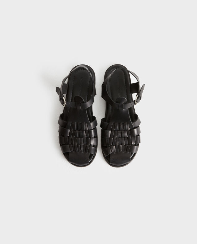 Sandalias trenzadas de piel 8853 09 black