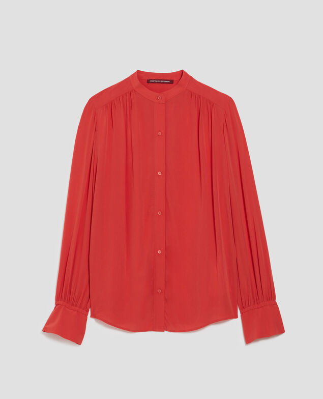 Camisa fluida de manga larga J240 paprika orange