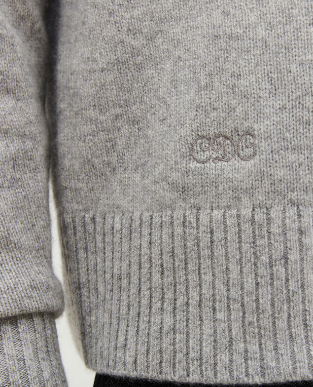 Jersey de cachemir con cuello de barco Light grey melange