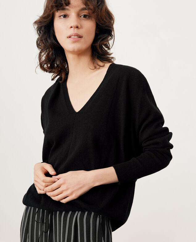 Jersey oversize de algodón y cachemir Noir
