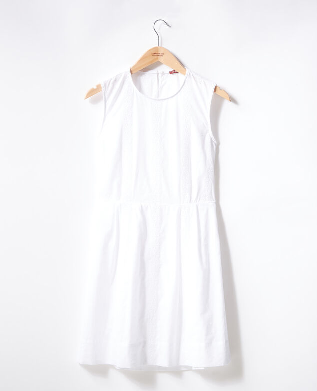 Vestido con bordados Blanc
