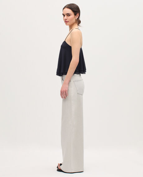 Top de muselina con tirantes cruzados K080 vulcan gray