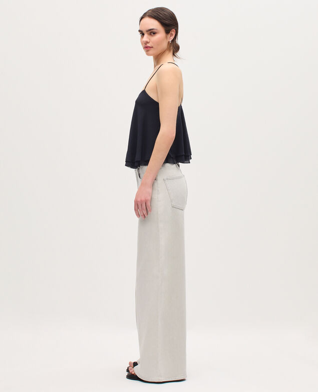 Top de muselina con tirantes cruzados K080 vulcan gray