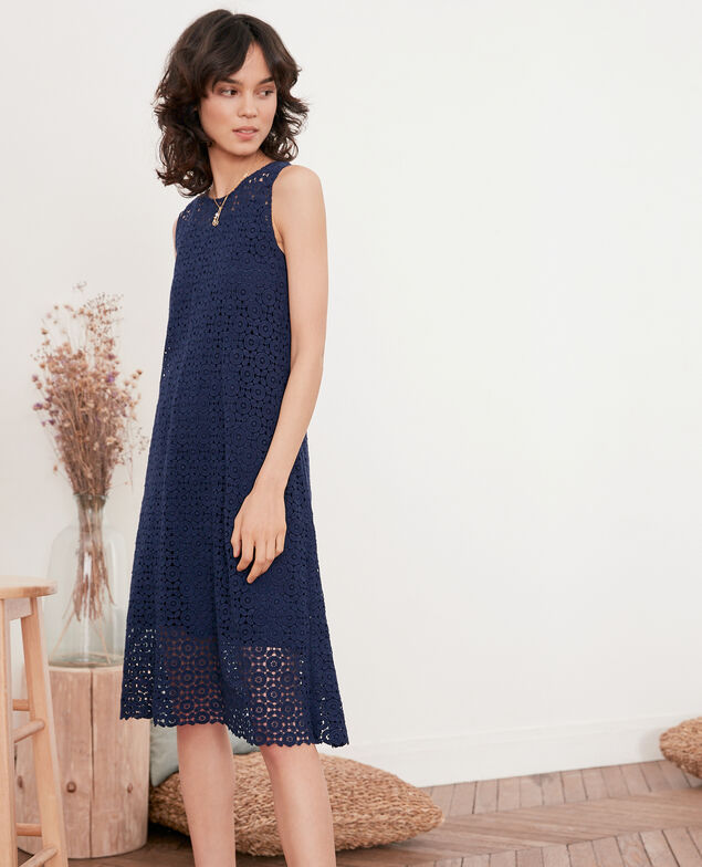 Vestido de encaje Navy