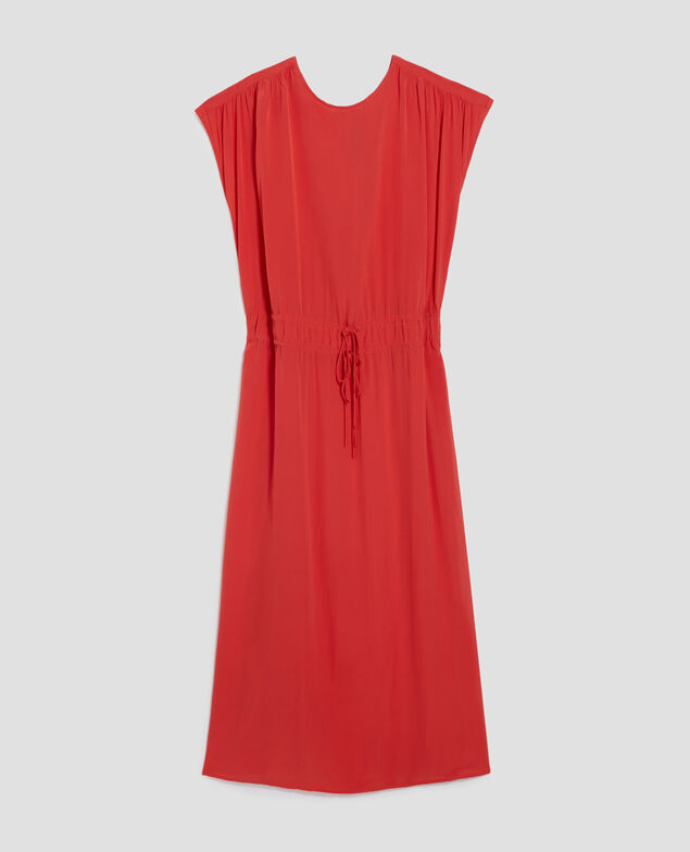 Vestido largo fluido J240 paprika orange