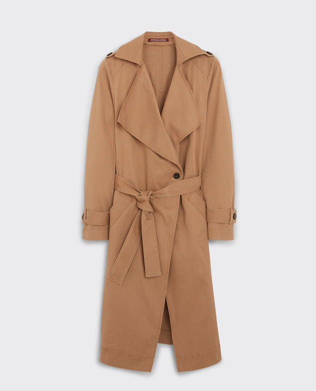 Trench largo fluido Chamois rose