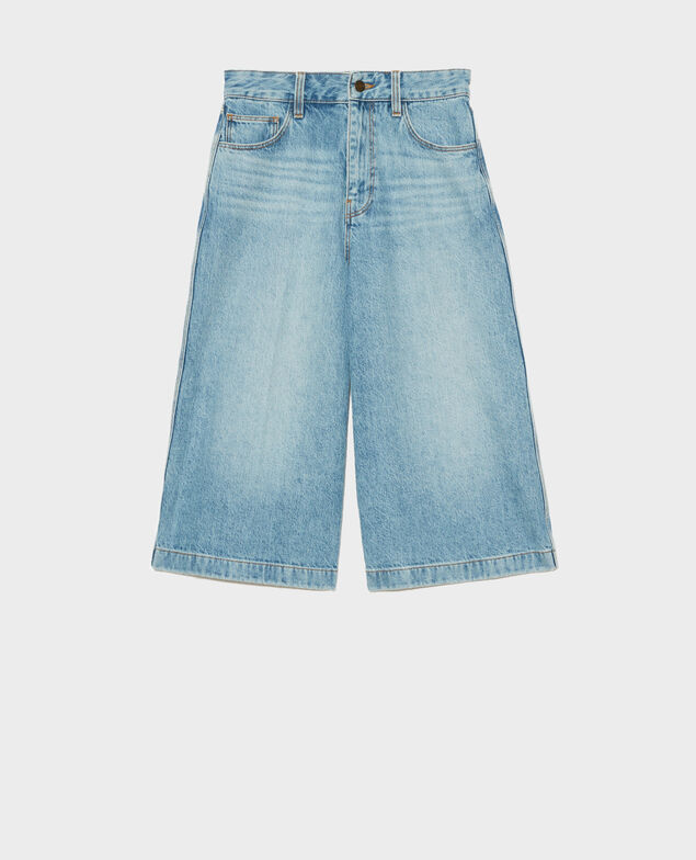 CULOTTE - Falda pantalón en denim Vintage wash