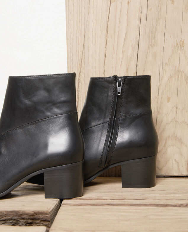 Botines de cuero negro Noir