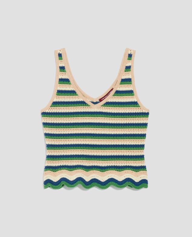 Camiseta de tirantes de crochet H543 st multic green