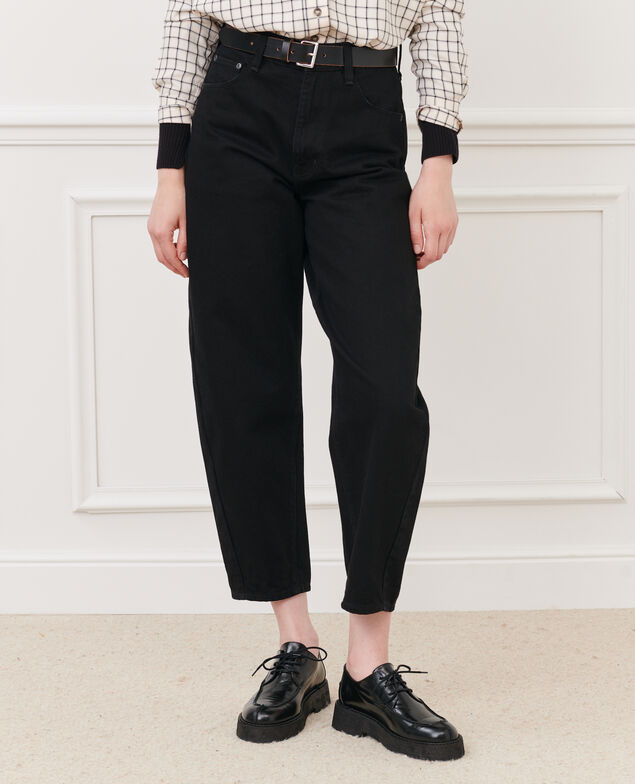 SYDONIE - BALLOON - Jeans amplios 7/8 talle alto Noir denim