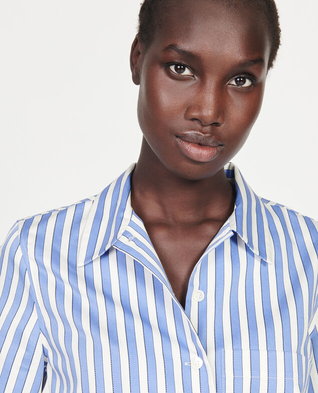 Camisa de algodón Stripes light grey persian jewel