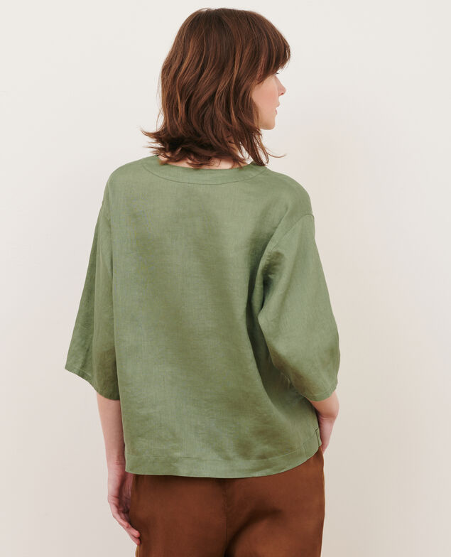 Blusa tunecina de lino 52 green