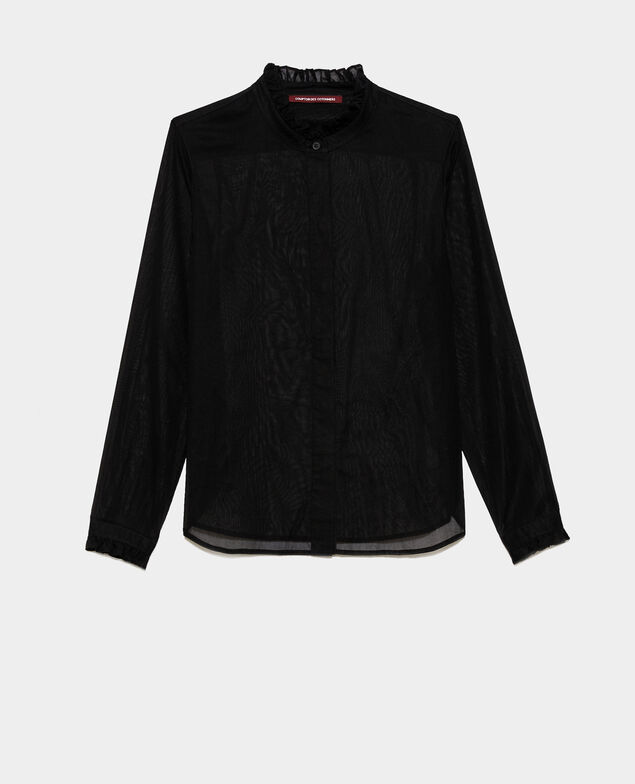 Camisa con cuello de volantes Black beauty