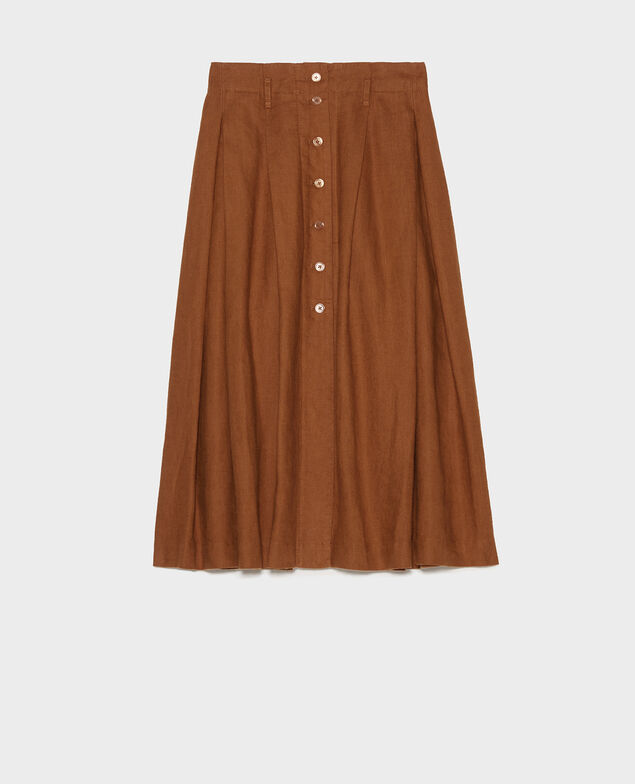 Falda midi de lino Monks robe
