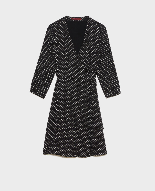 Vestido cruzado estampado Birdy black