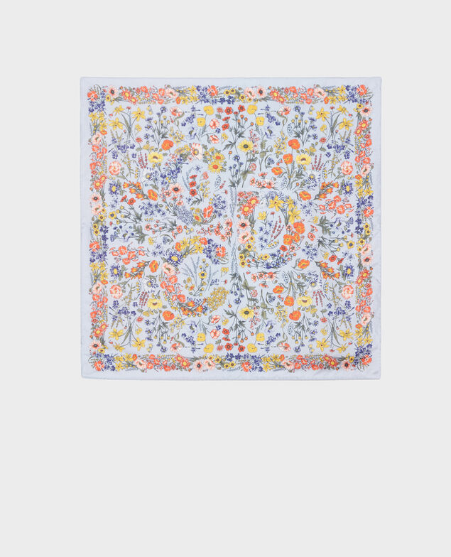 Foulard cuadrado de seda Blue heron