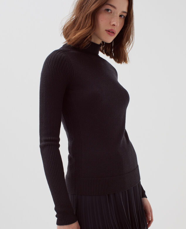 Jersey ajustado de lana merino H091 black beauty