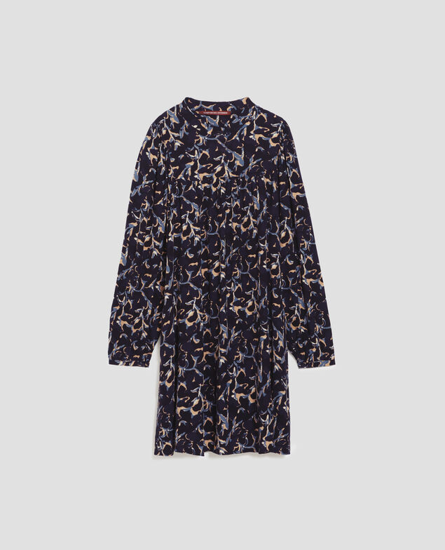 Vestido corto fluido I686 new fl ikat navy