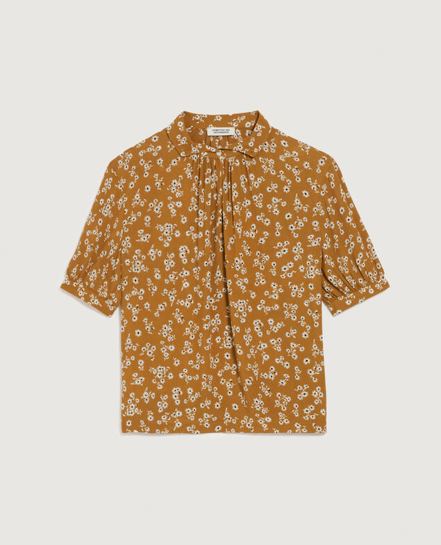 Blusa fluida de manga corta K480 daisy camel