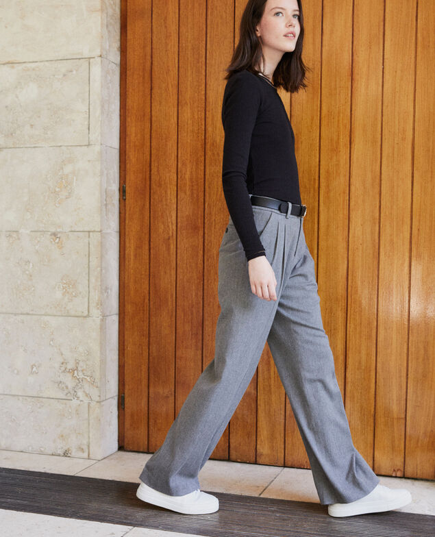 Pantalón de corte amplio Gris