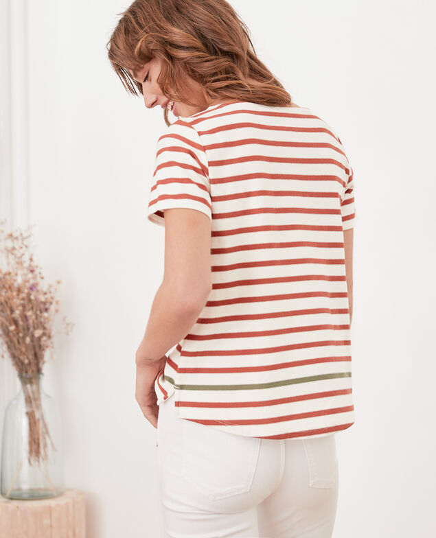 Camiseta de rayas Kaolin/auburn/sage