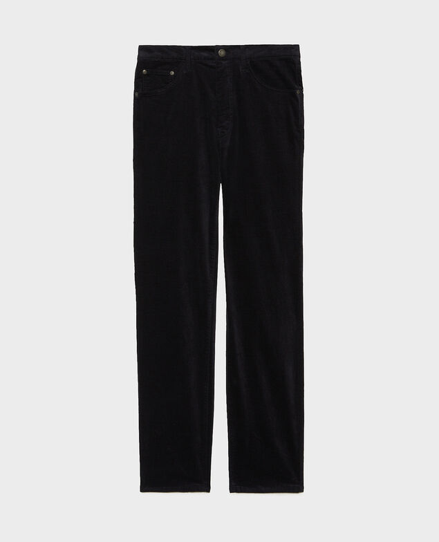 SLIM STRAIGHT - Jeans rectos de terciopelo liso 5 bolsillos Night sky