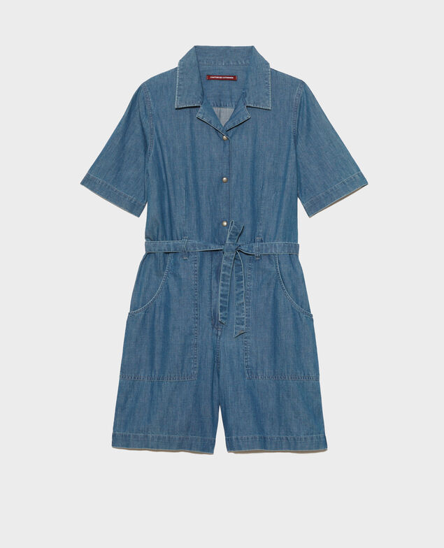 Mono corto en denim Denim blue