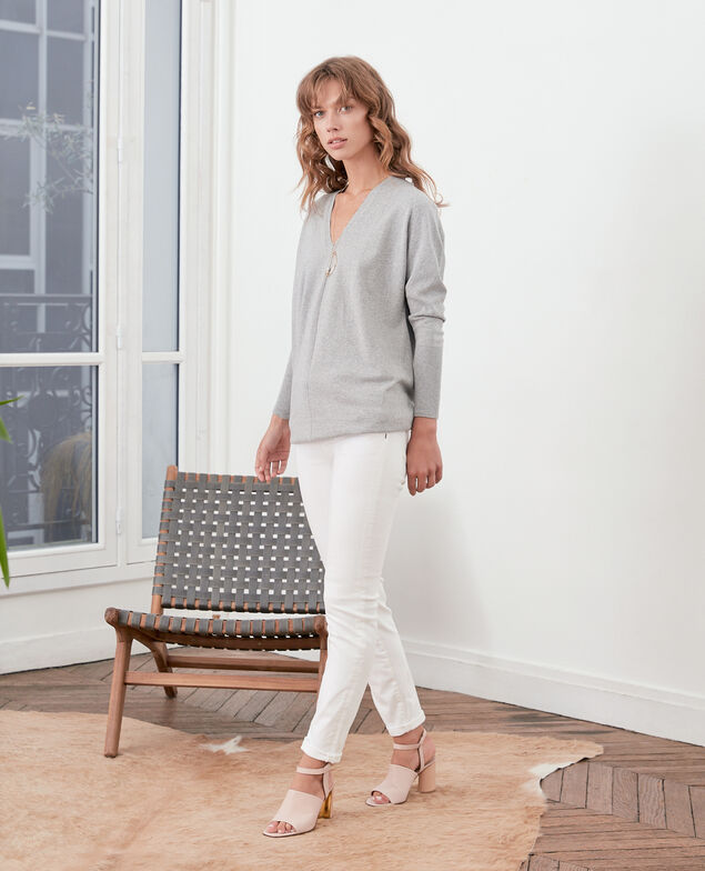 Jersey oversize de algodón y cachemir Light grey