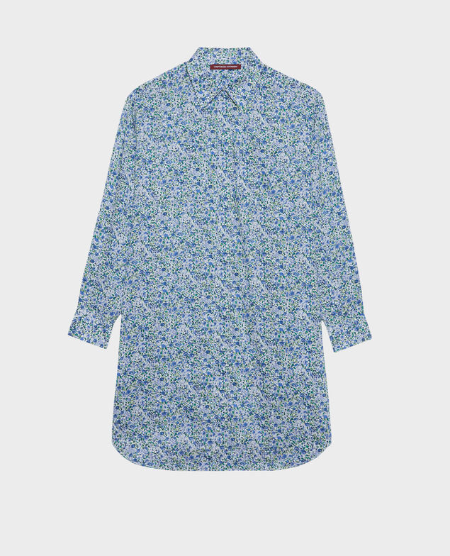 Vestido camisero de algodón 92 print blue