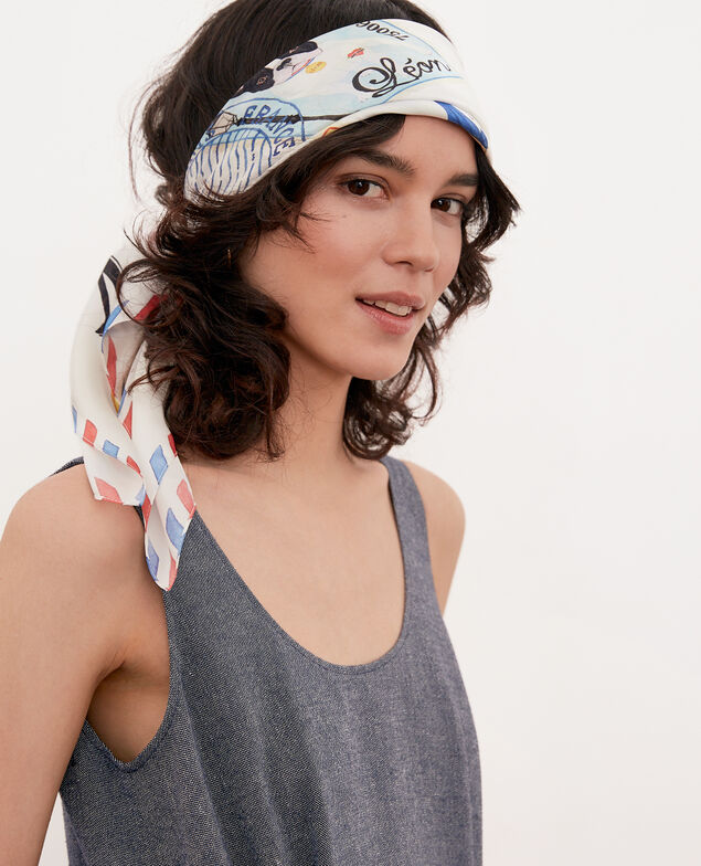 Pañuelo de seda Léon Off white